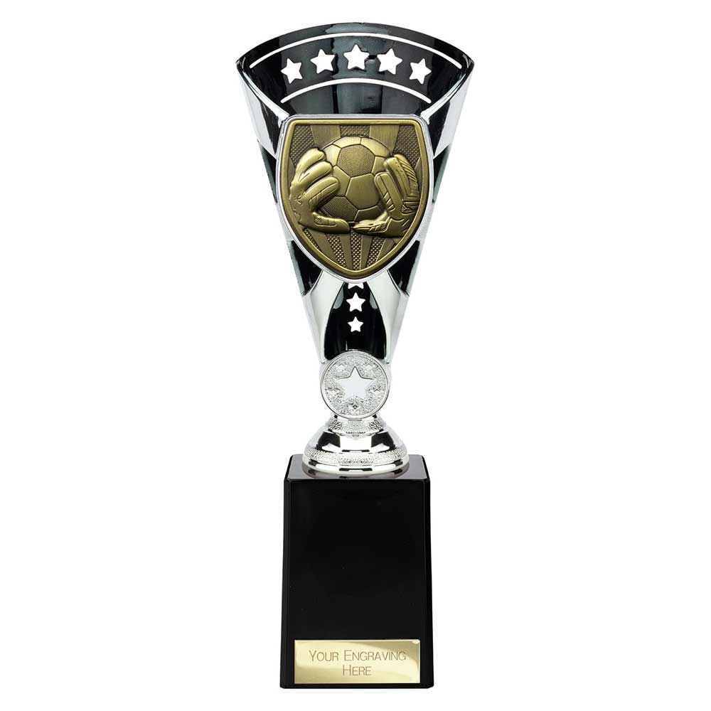 Cobra Star Cup Football Goal Keeper Silver & Black 255mm