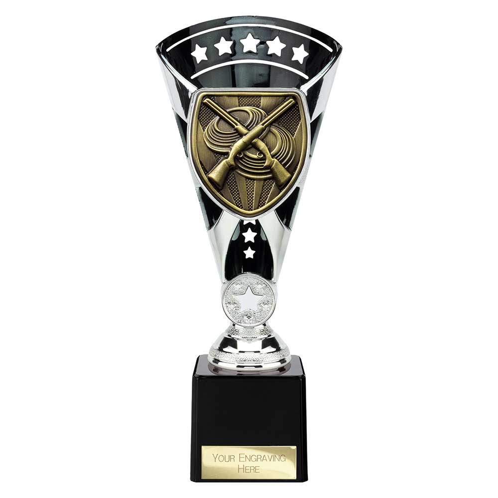 Cobra Star Cup Clay Pigeon Shooting Silver & Black 230mm