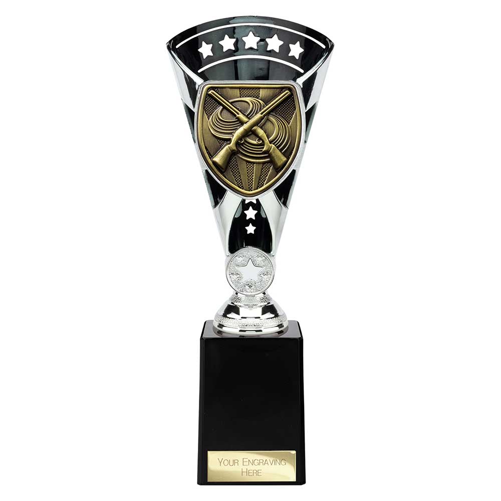 Cobra Star Cup Clay Pigeon Shooting Silver & Black 255mm