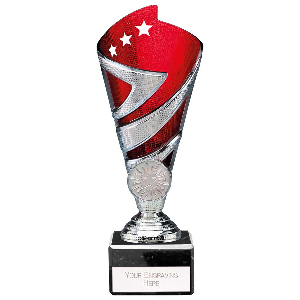 Hurricane Multisport Plastic Cup Silver & Red 180mm
