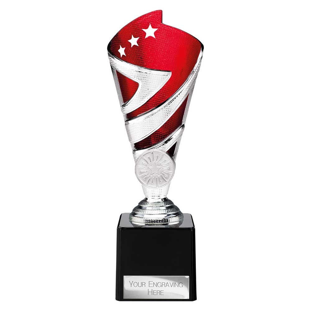 Hurricane Multisport Plastic Cup Silver & Red 200mm