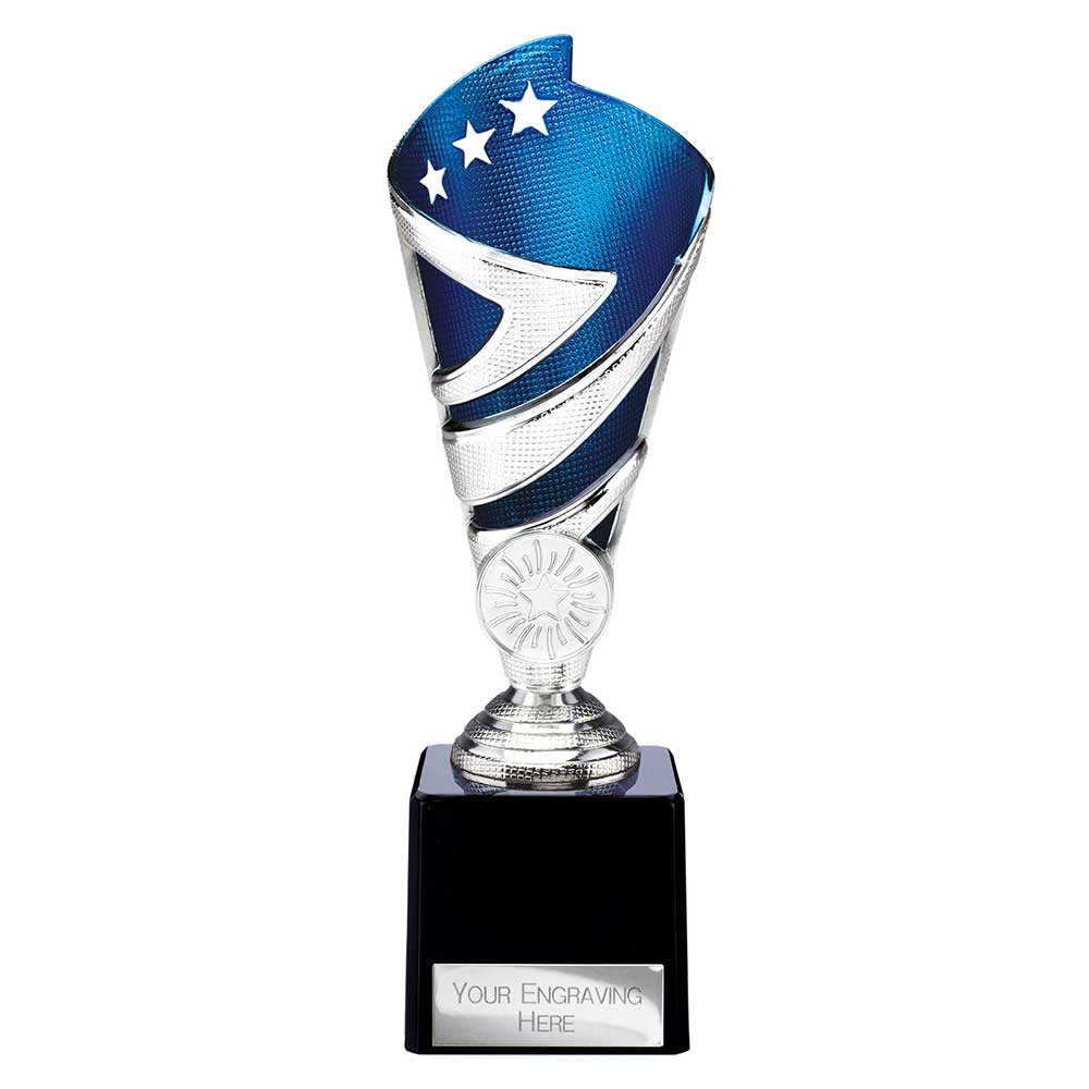 Hurricane Multisport Plastic Cup Silver & Blue 200mm