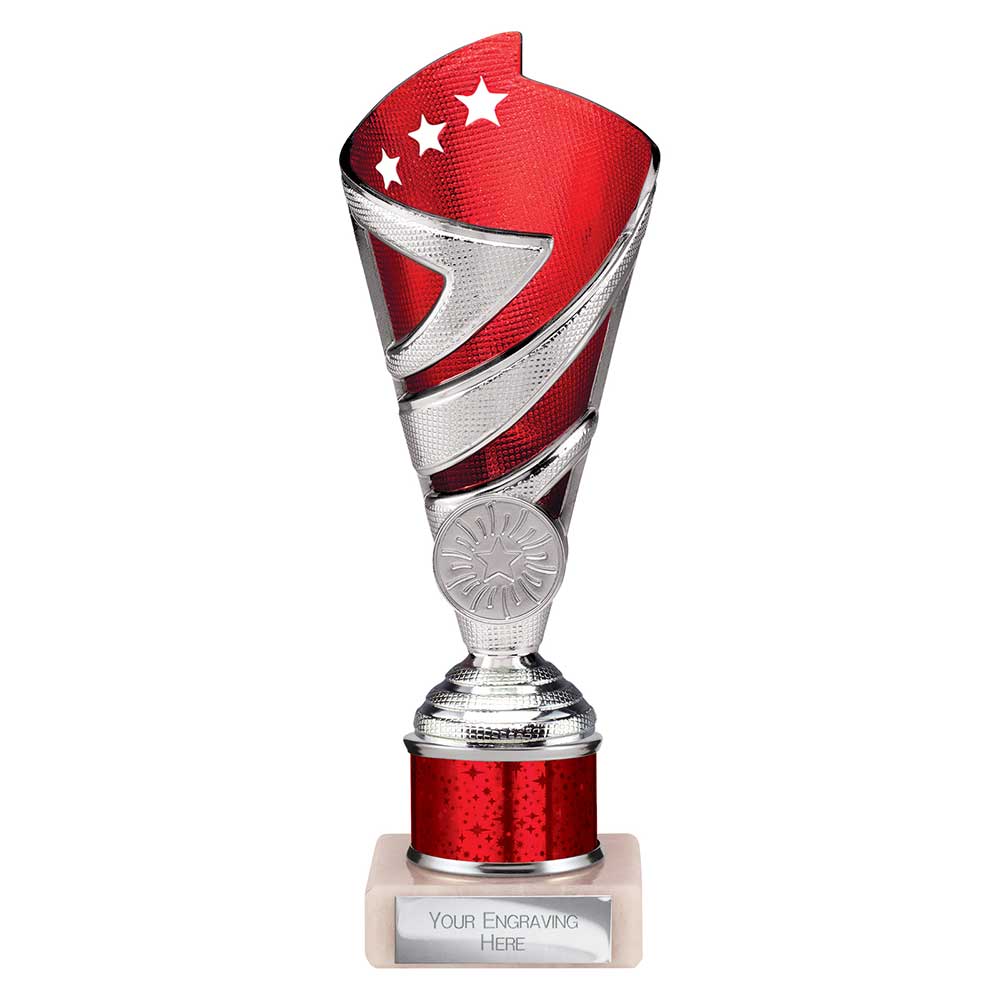 Hurricane Multisport Plastic Tube Cup Silver & Red 200mm