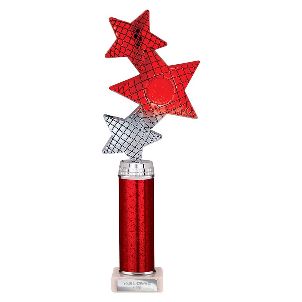 Trinity Star Multisport Tube Trophy Red & Silver 315mm