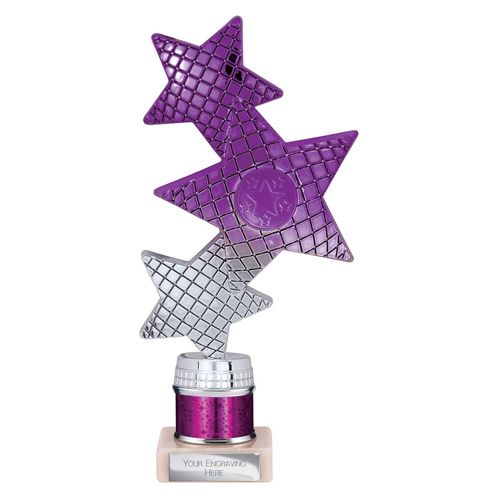 Trinity Star Multisport Tube Trophy Purple & Silver 215mm