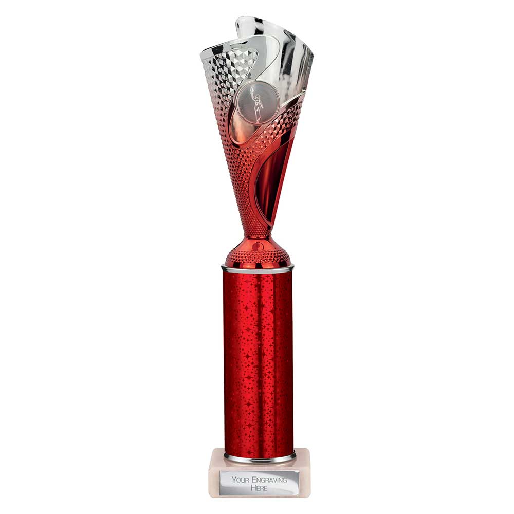 Rodeo Multisport Tube Trophy Silver & Red 315mm