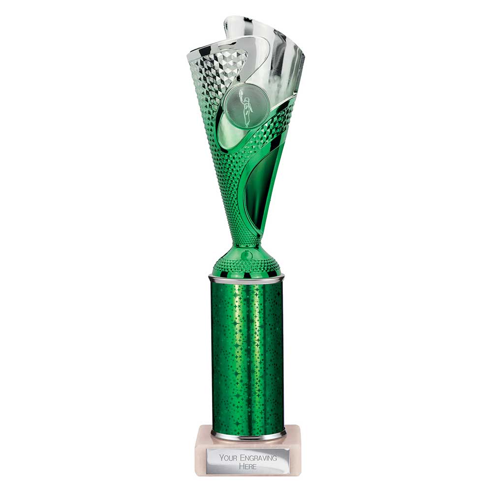 Rodeo Multisport Tube Trophy Silver & Green 290mm