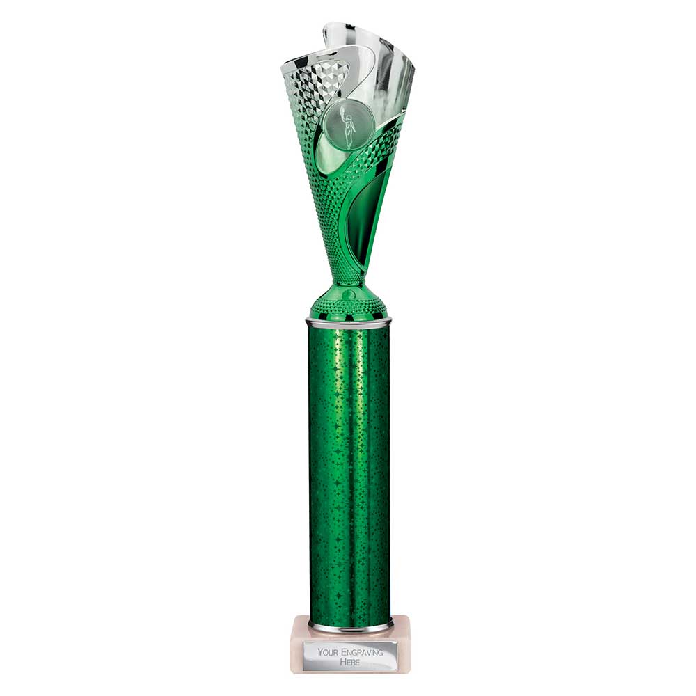 Rodeo Multisport Tube Trophy Silver & Green 365mm