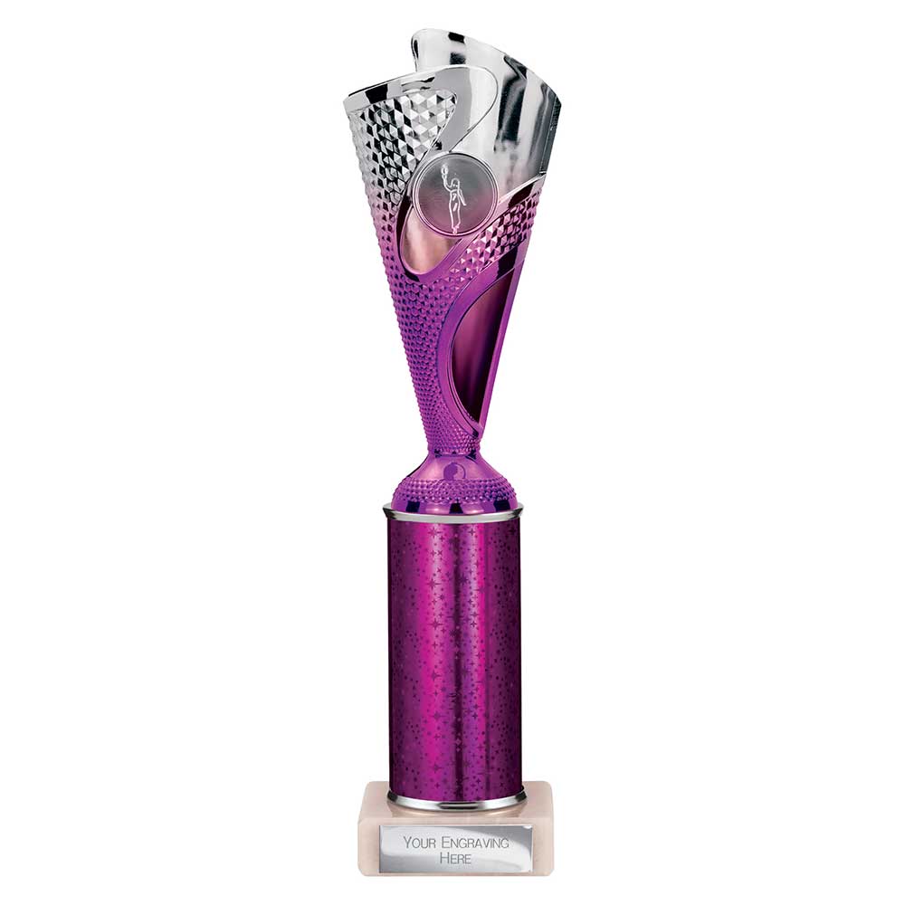 Rodeo Multisport Tube Trophy Silver & Purple 290mm