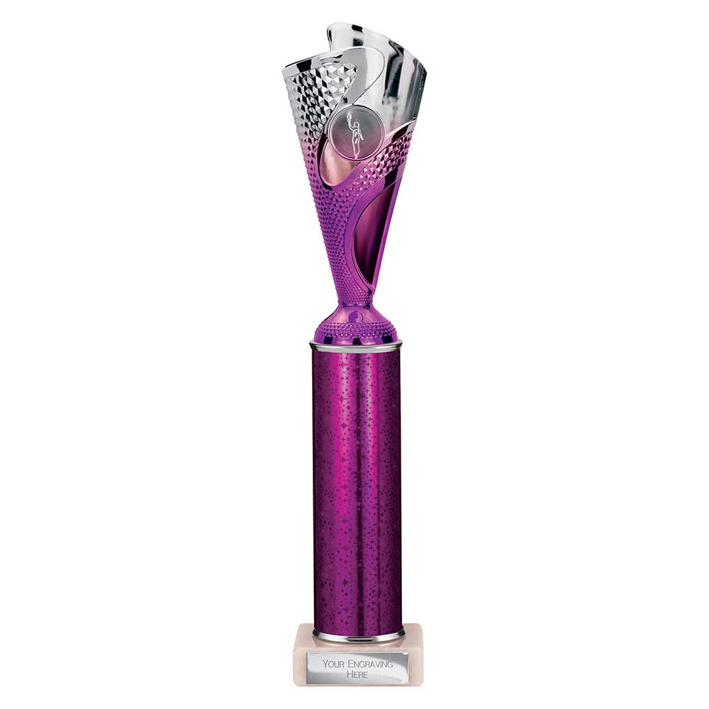 Rodeo Multisport Tube Trophy Silver & Purple 340mm