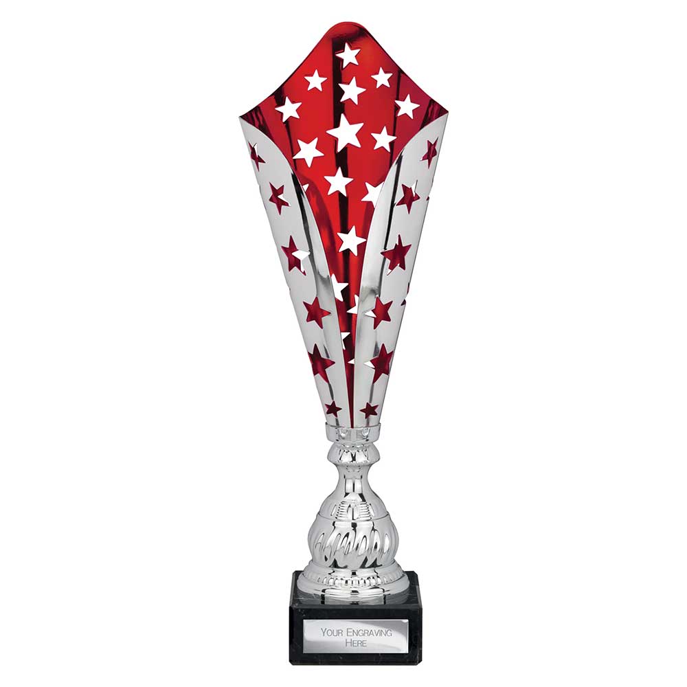 Galaxy Laser Trophy Silver & Red 410mm