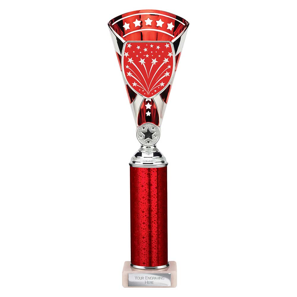 Cobra Star Multisport Tube Trophy Silver & Red 330mm