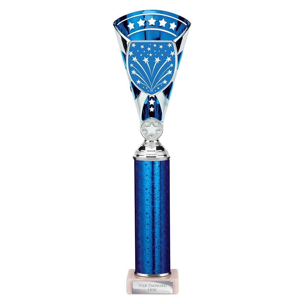 Cobra Star Multisport Tube Trophy Silver & Blue 355mm