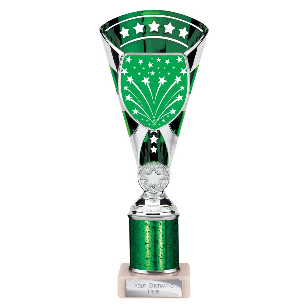 Cobra Star Multisport Tube Trophy Silver & Green 255mm