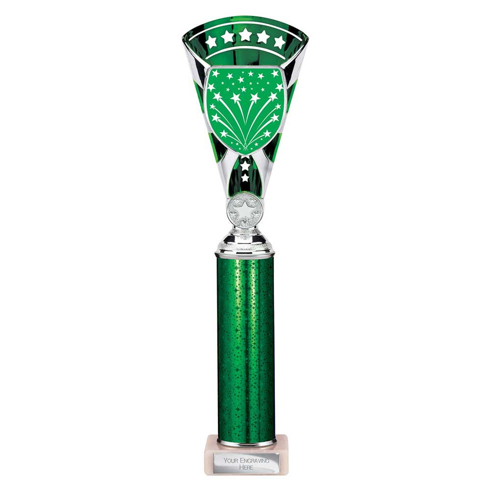 Cobra Star Multisport Tube Trophy Silver & Green 355mm