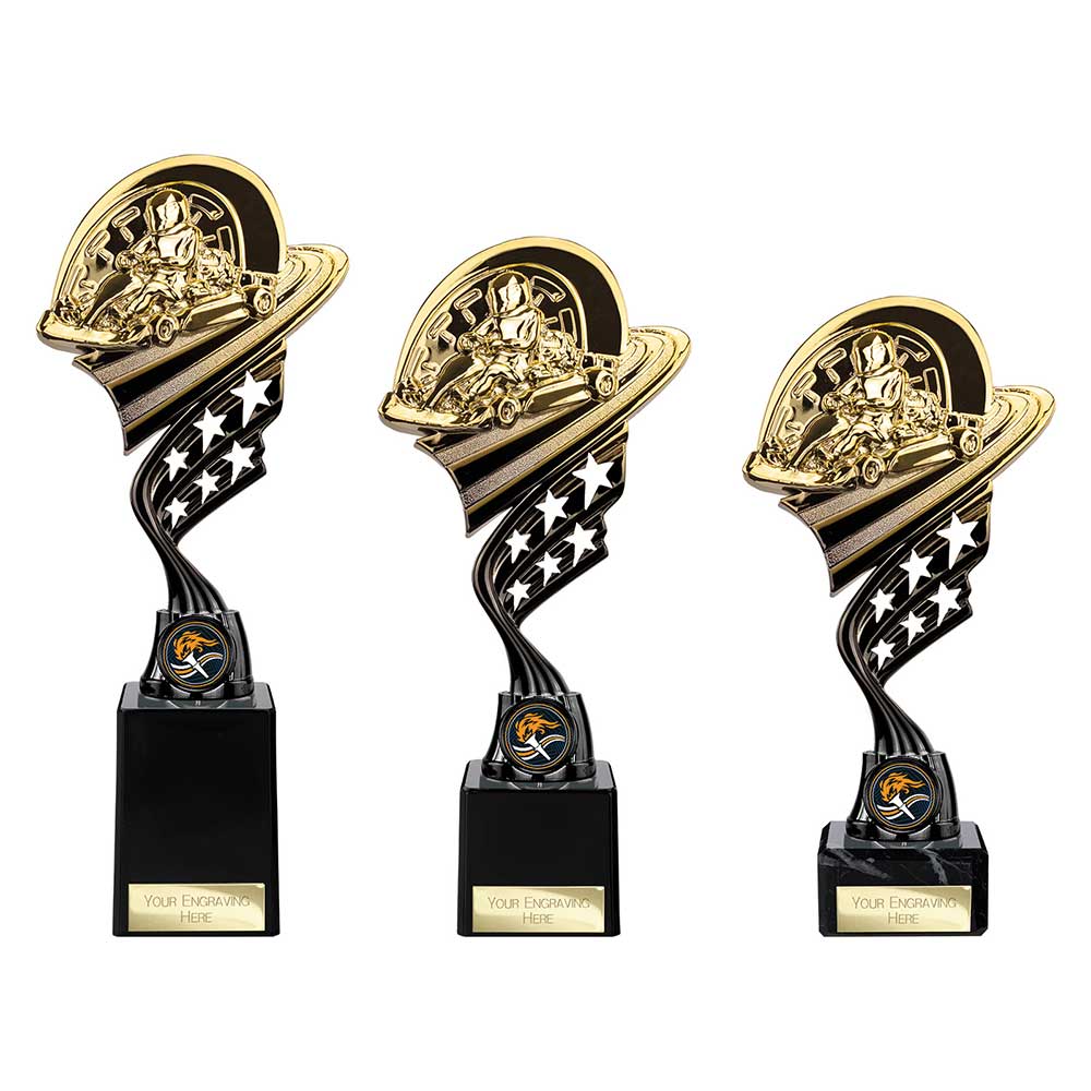 Innov8 Go Kart Plastic Trophy Gold & Black 275mm