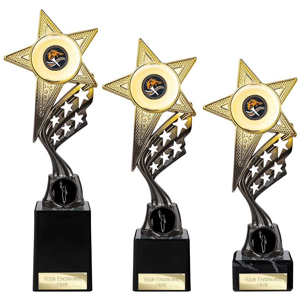 Innov8 Star Plastic Trophy Gold & Black 275mm