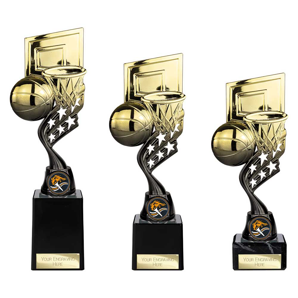 Innov8 Basketball Plastic Trophy Gold & Black 225mm