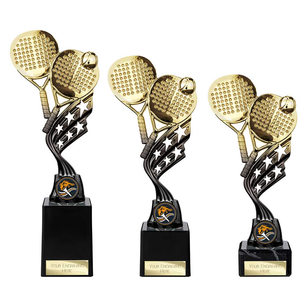 Innov8 Padel Plastic Trophy Gold & Black 230mm