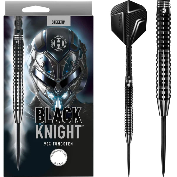 Harrows - Harrows Black Knight Darts - Steel Tip - Black & Silver