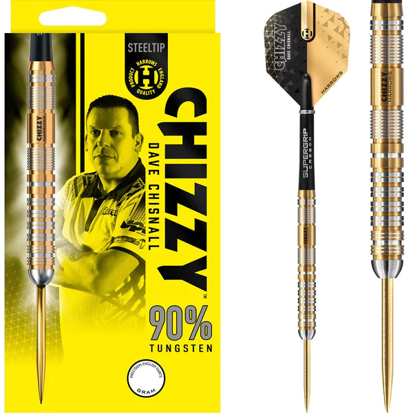 Harrows - Harrows Chizzy v2 Darts - Steel Tip - 90% - Dave Chisnall - Gold Titanium