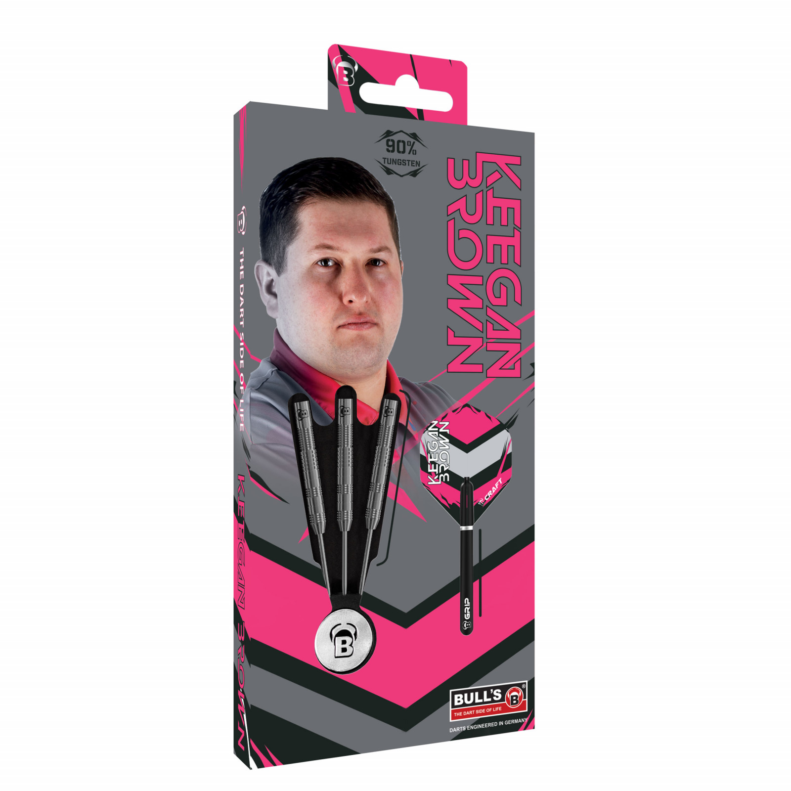 BULL'S Keegan Brown Steel Dart, 90 % Tungsten