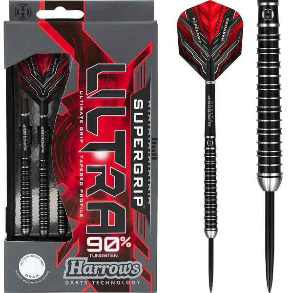 Harrows - Harrows Supergrip Ultra Darts - Steel Tip - Black