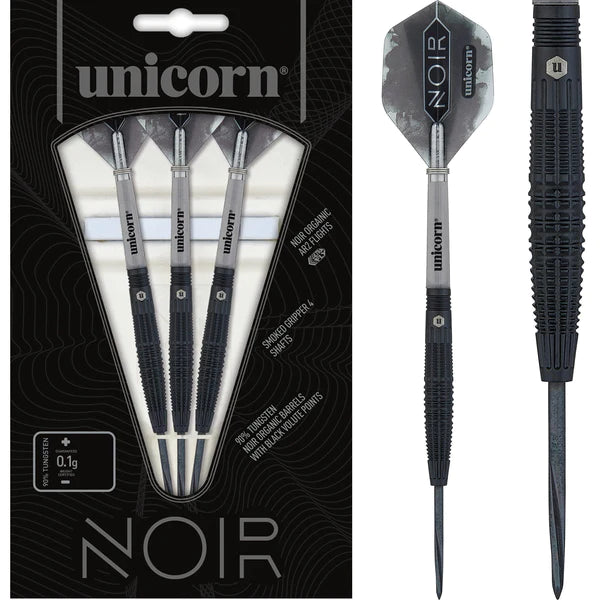 Unicorn - Unicorn Noir Darts - Style 2 - Steel Tip - Black - Torpedo Design