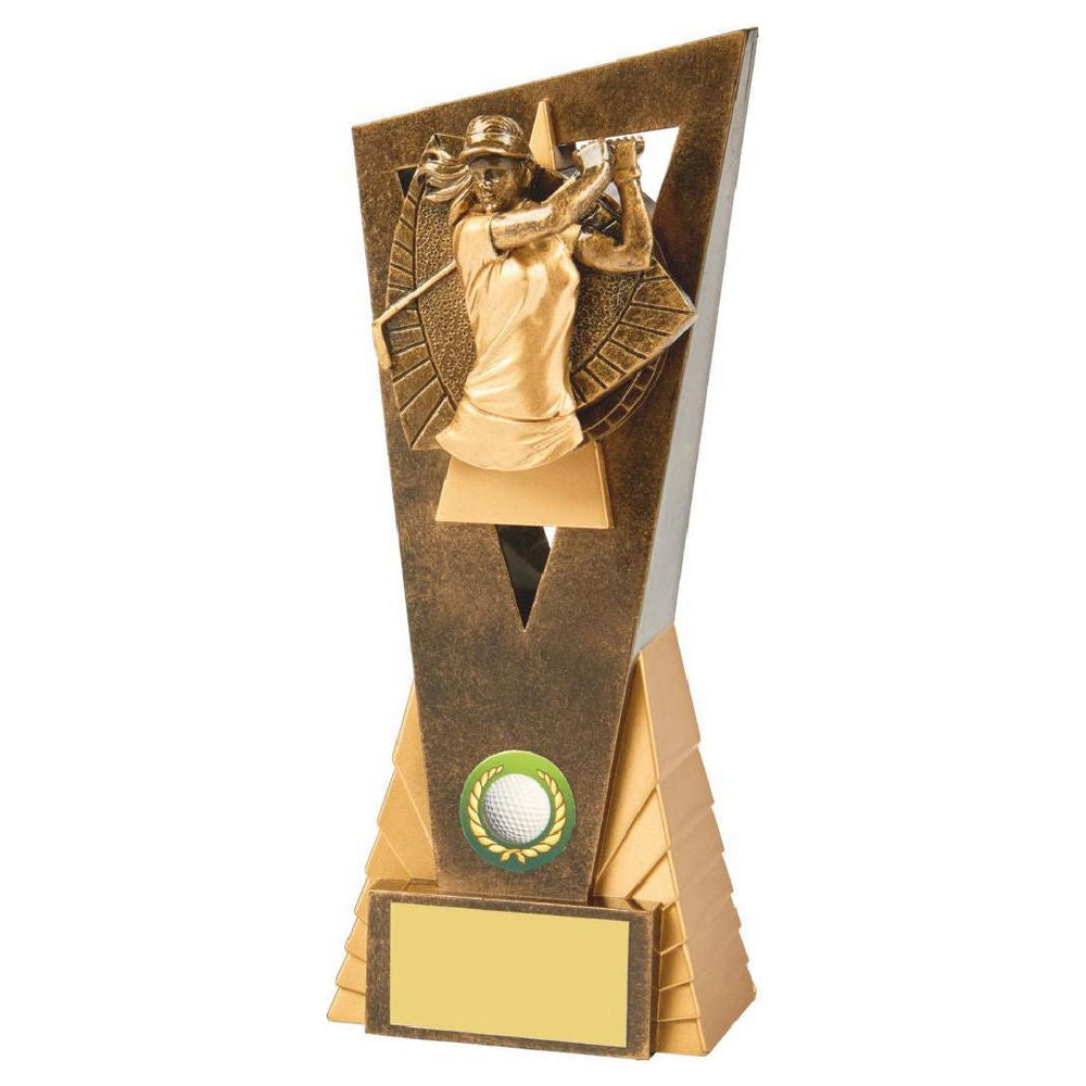 Antique Gold Female Golf Edge Award 210mm