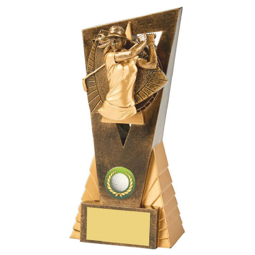Antique Gold Female Golf Edge Award 180mm