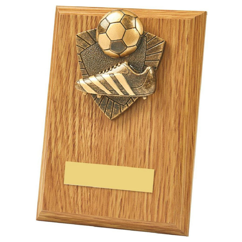 Boot/Ball Wood Plaque Award 150mm