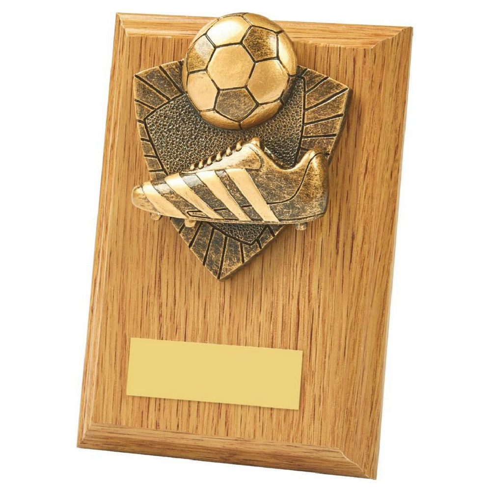 Boot/Ball Wood Plaque Award 130mm