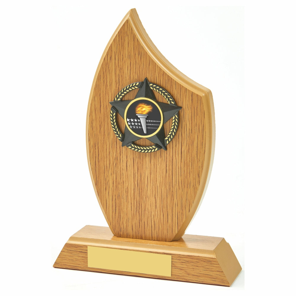 Light Oak Sail Wood Stand Award 165mm