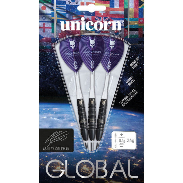 The Prince of Darkness - ASHLEY COLEMAN STEEL TIP DART SET 90% TUNGSTEN - 26G