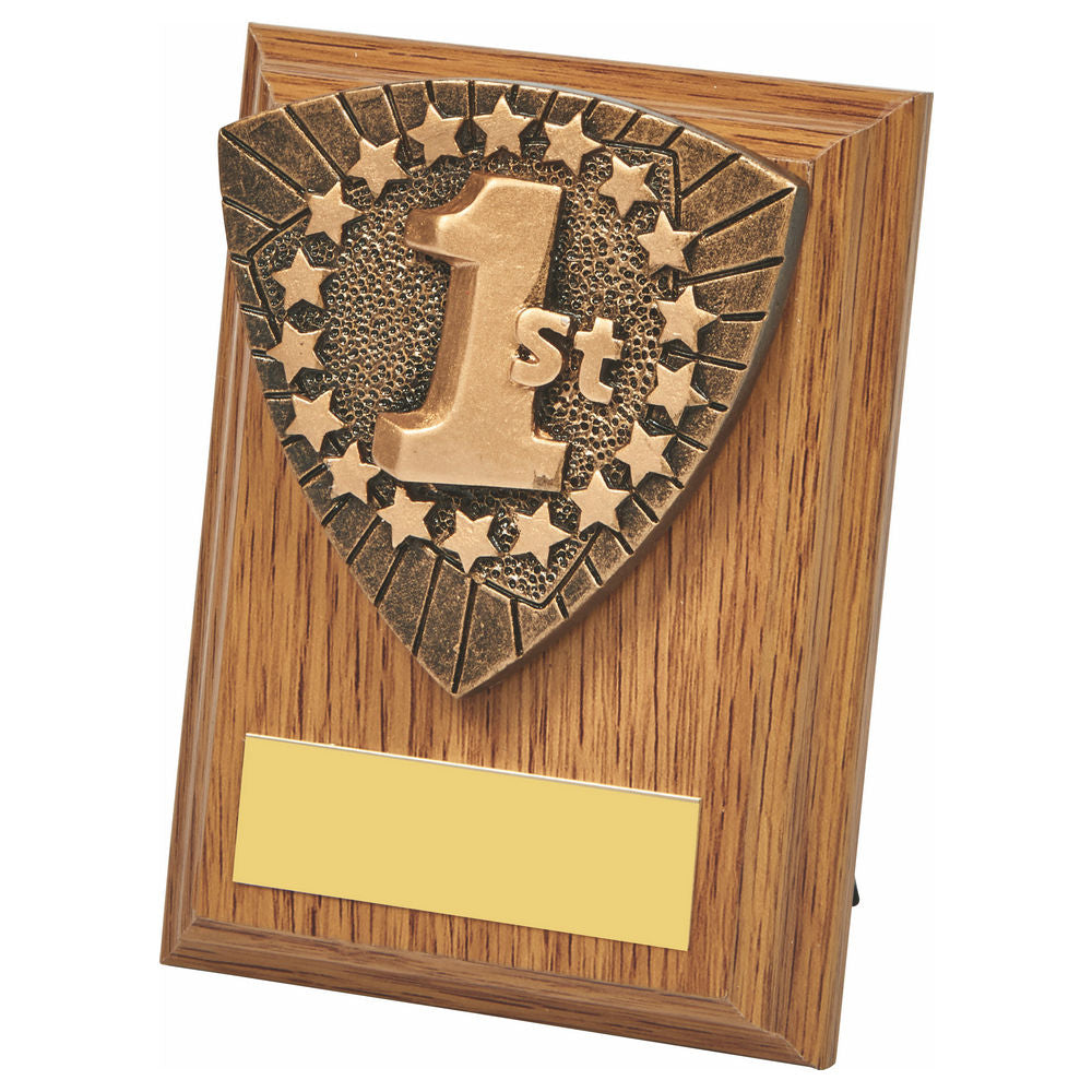 Wood Plaque with 1st Place Resin Trim 100mm