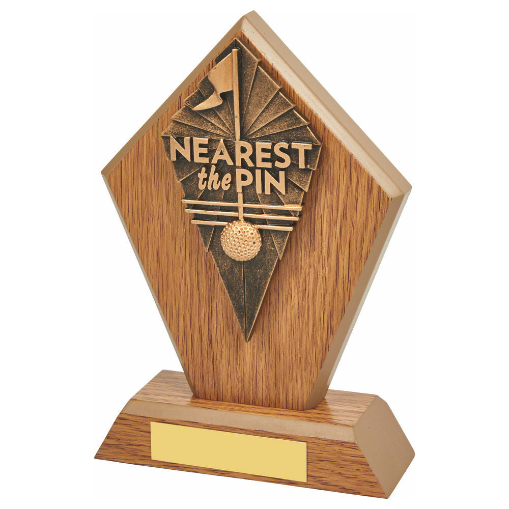 Wood Stand with Nearest the Pin Resin Trim 175mm