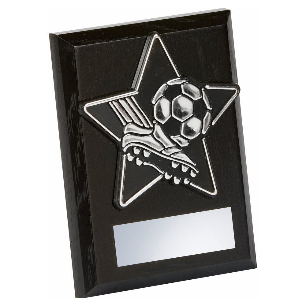 Silver/Black Boot Ball Trim, Black Wood Award 130mm