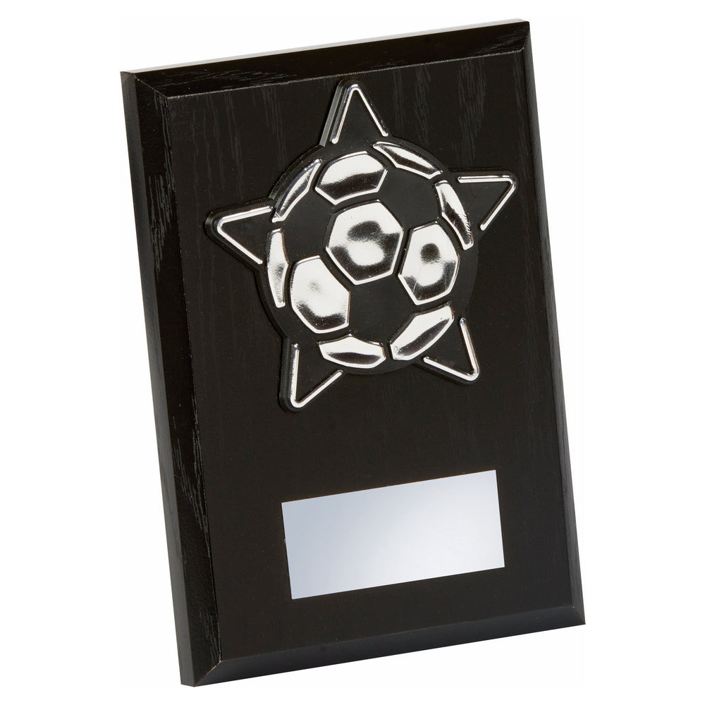 Silver/Black Football Trim, Black Wood Award 130mm