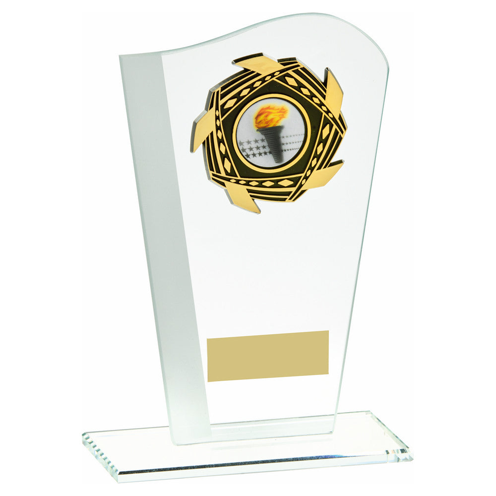 Wave Jade Glass Award with Trim 165mm