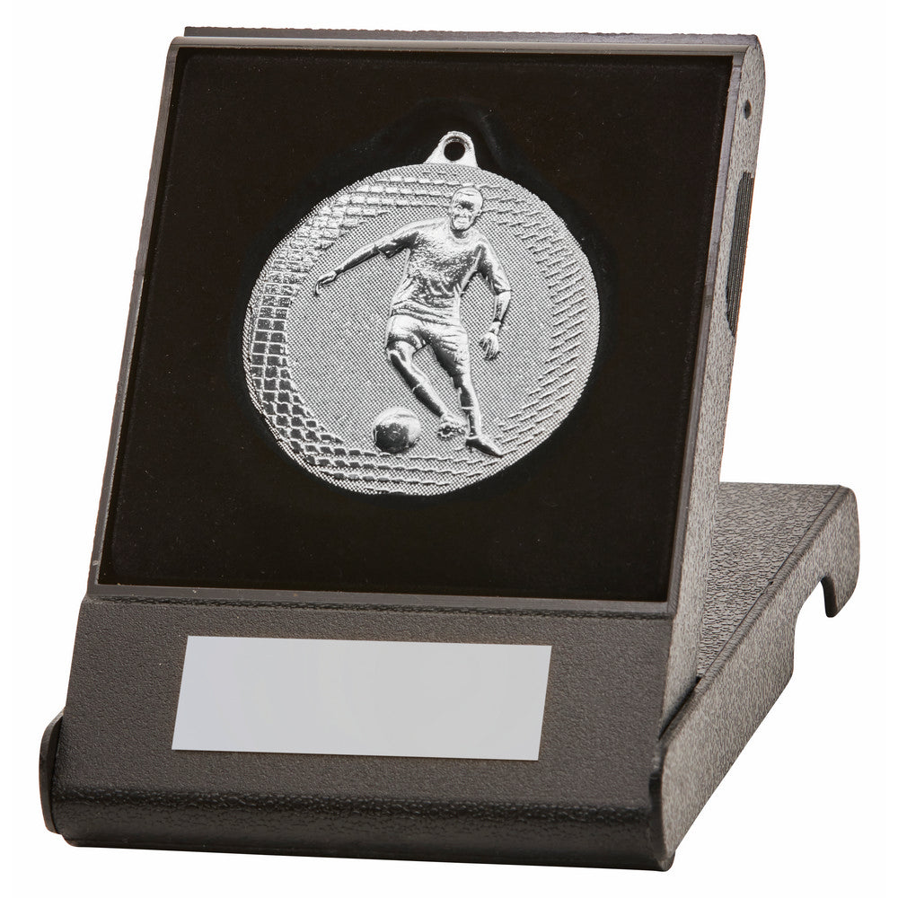 Gold Male Football Medal in Case