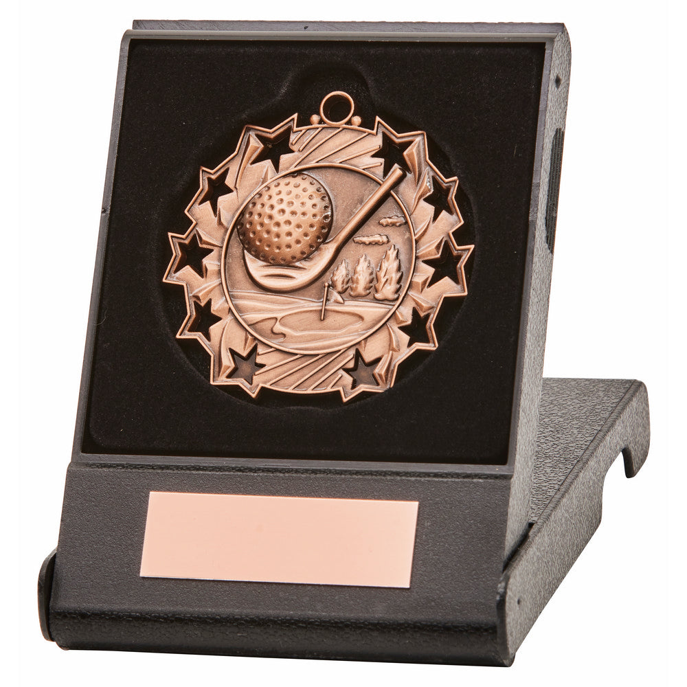 Bronze Star Golf Medal in Case 60mm