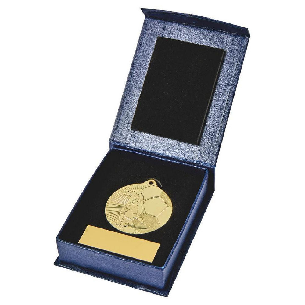 45mm Male Silver Football Medal in Case