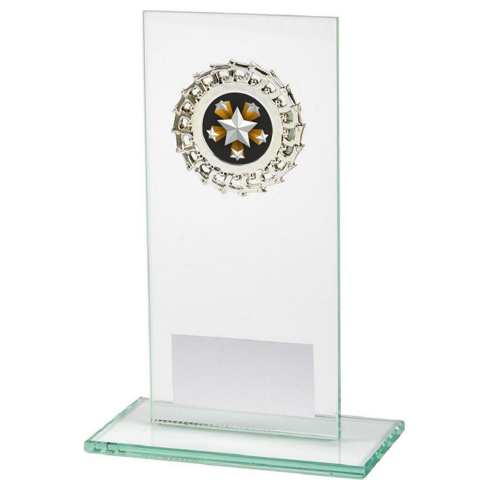 Jade Glass Stand with Silver Trim 160mm