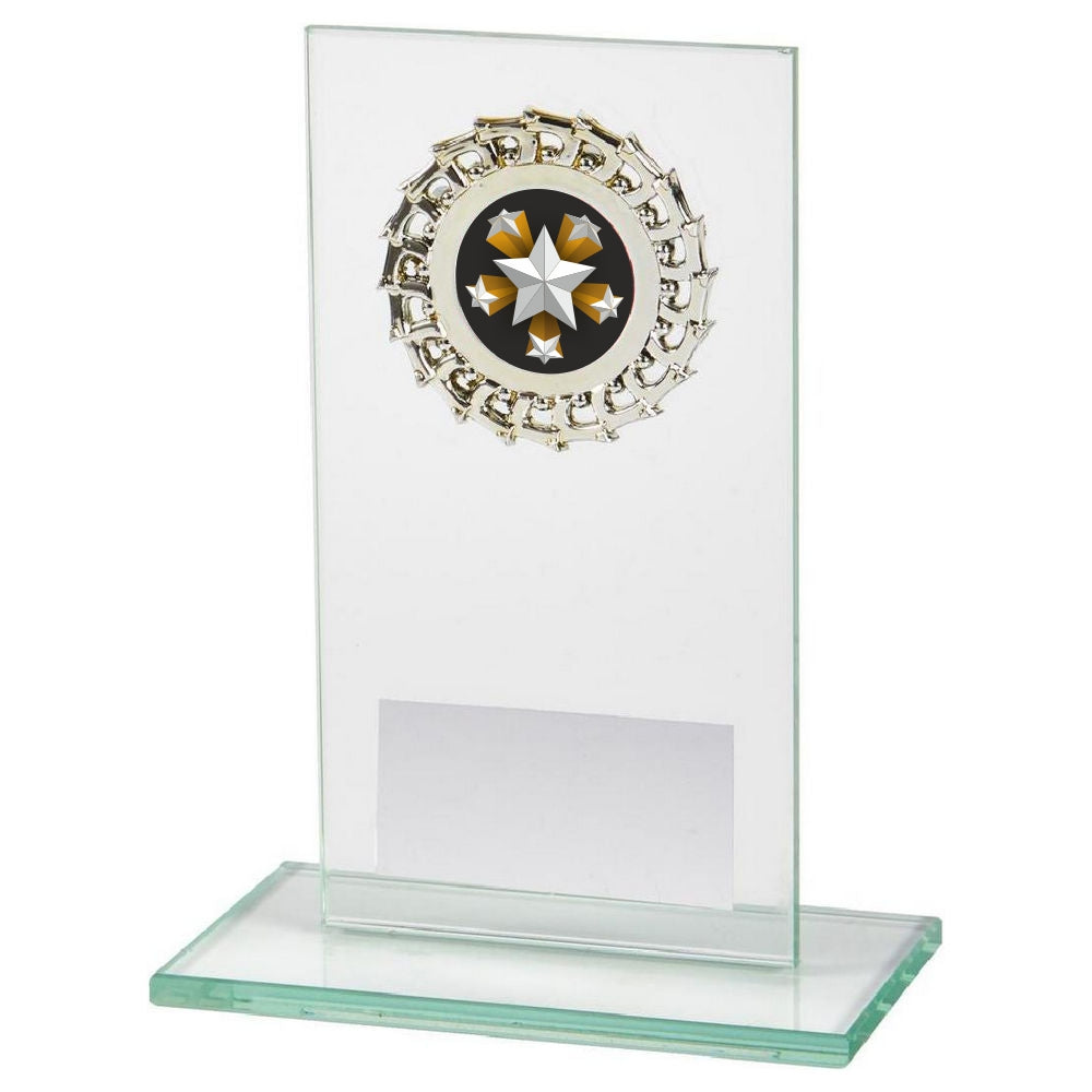 Jade Glass Stand with Silver Trim 140mm
