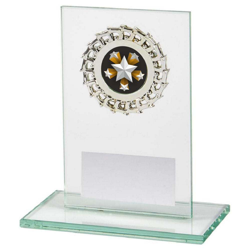Jade Glass Stand with Silver Trim 120mm