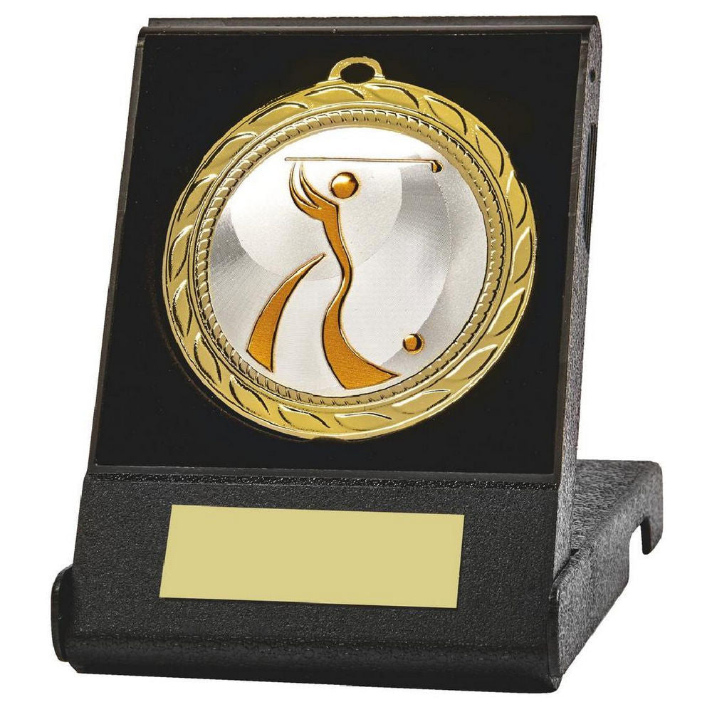 70mm Golf Medal in Case (Gold) 700mm
