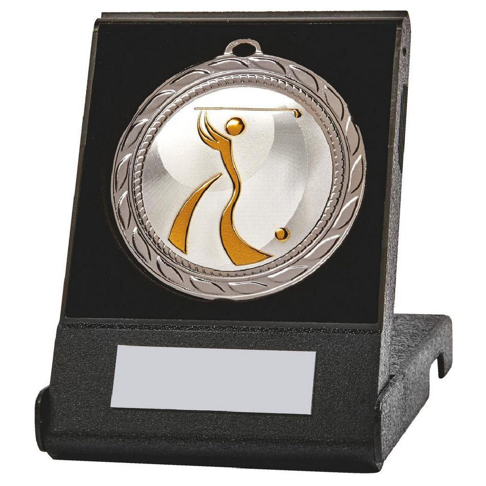 70mm Golf Medal in Case (Silver) 700mm