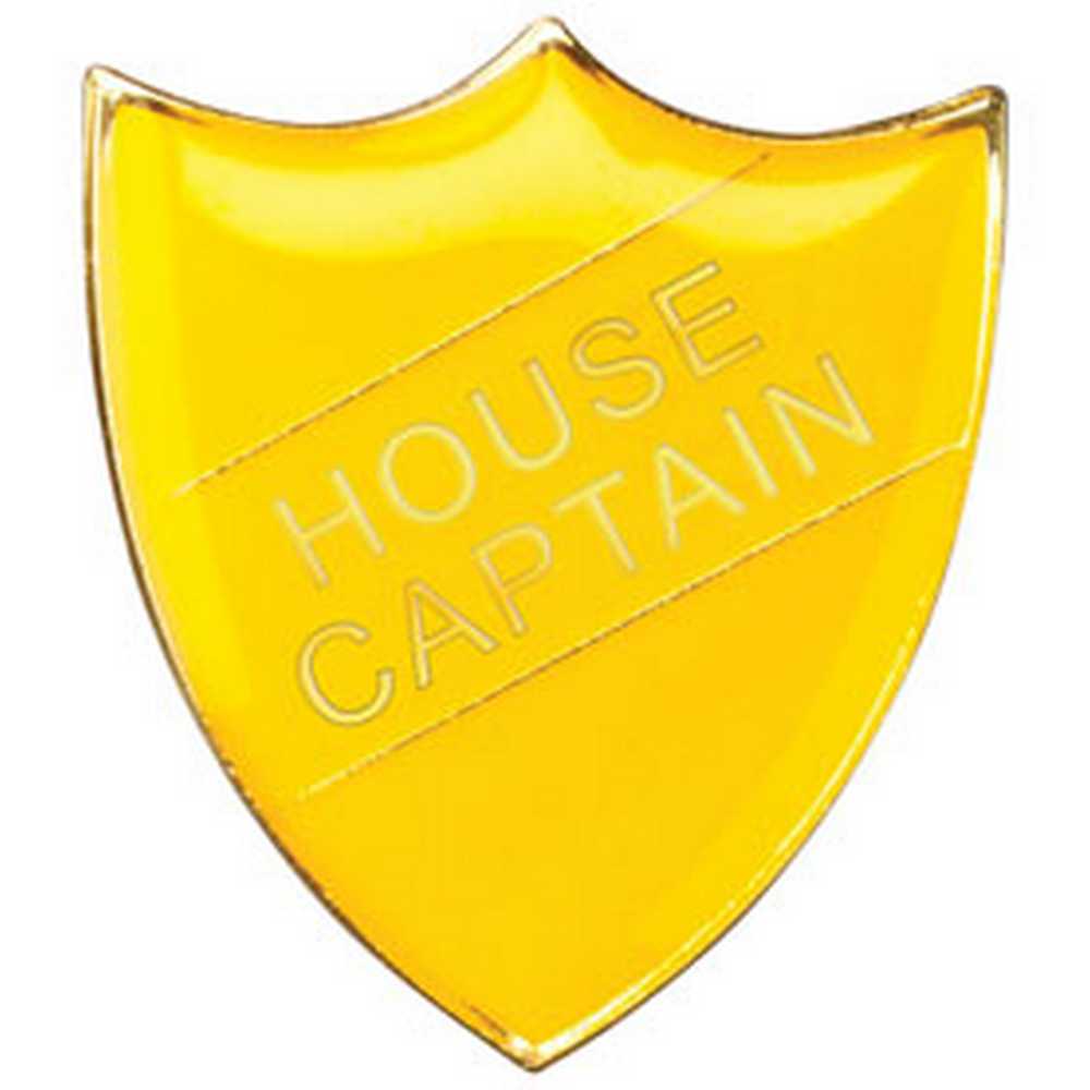 SCHOOL SHIELD BADGE (HOUSE CAPTAIN) YELLOW - 1.25in