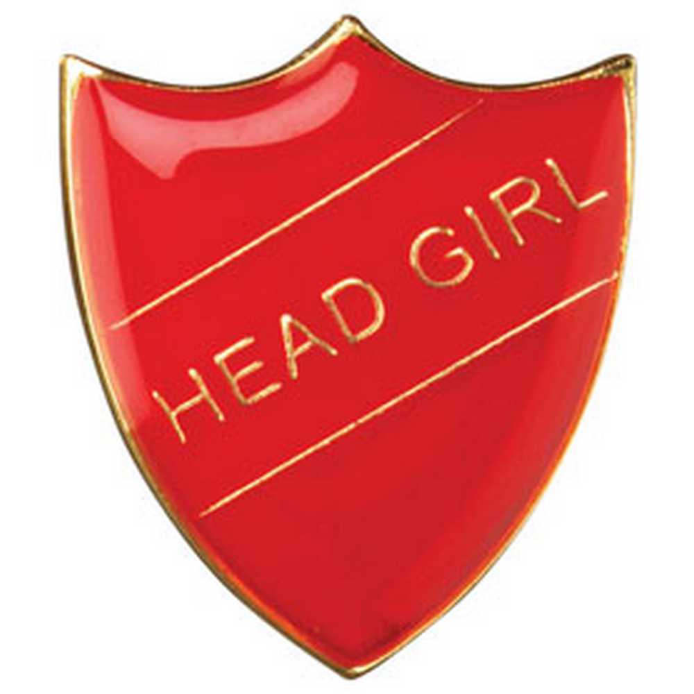SCHOOL SHIELD BADGE (HEAD GIRL) RED - 1.25in