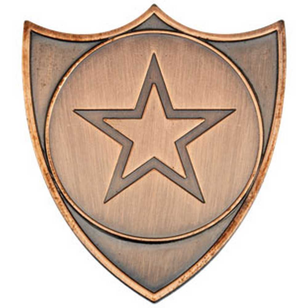 SHIELD BADGE (1in CENTRE) BRONZE - 1.5in